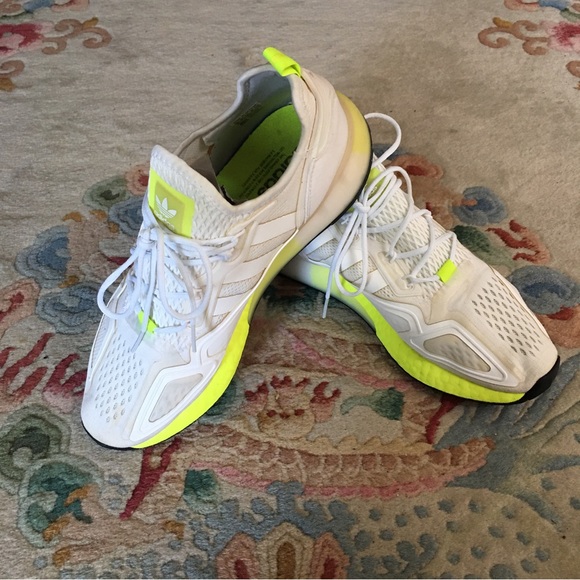 Adidas ZX 2K Boost White Solar Yellow FW0480 (2020) Size Mens 10 - Picture 12 of 12